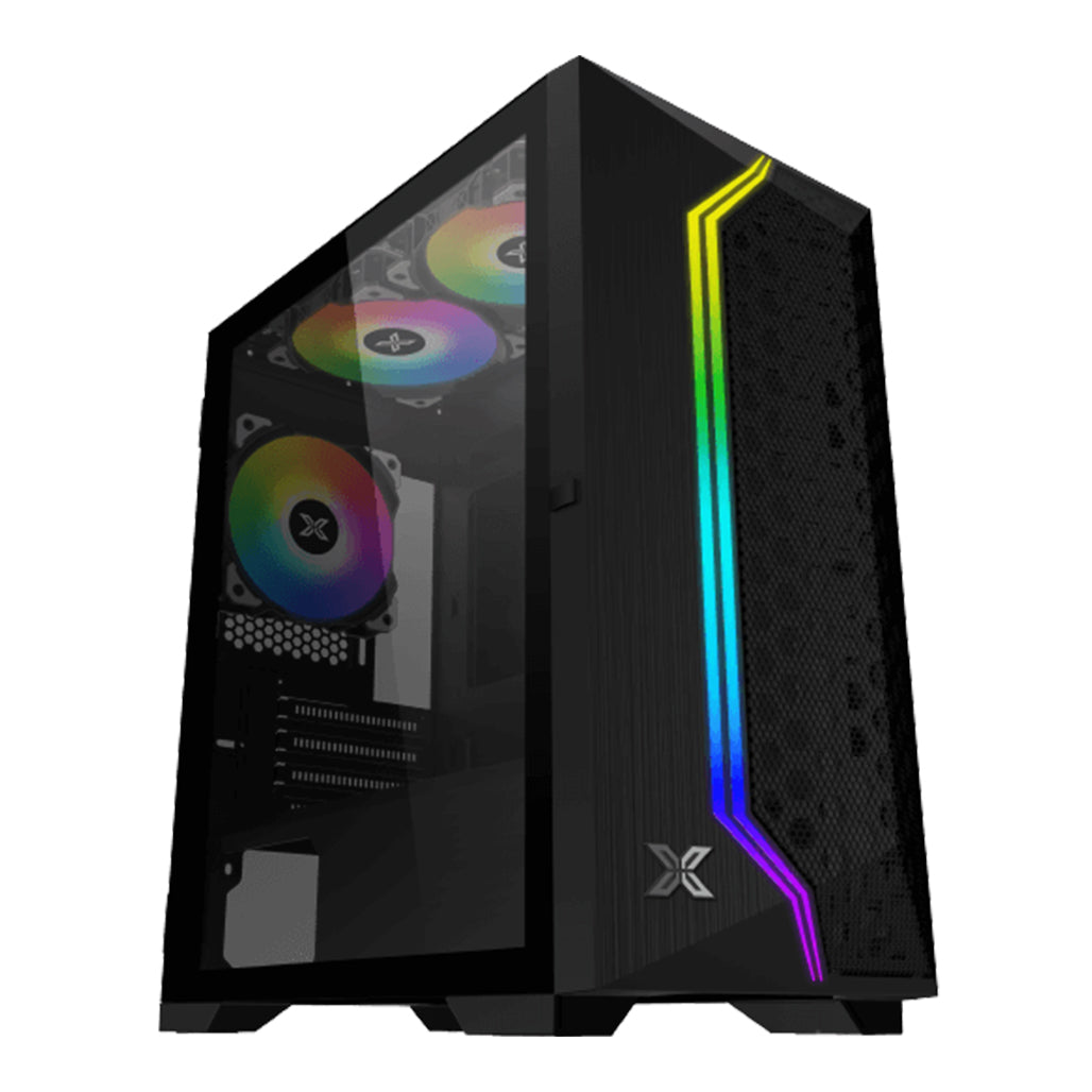 A Photo Of Xigmatek Gemini II Black | High-Airflow Micro-ATX Gaming Case
