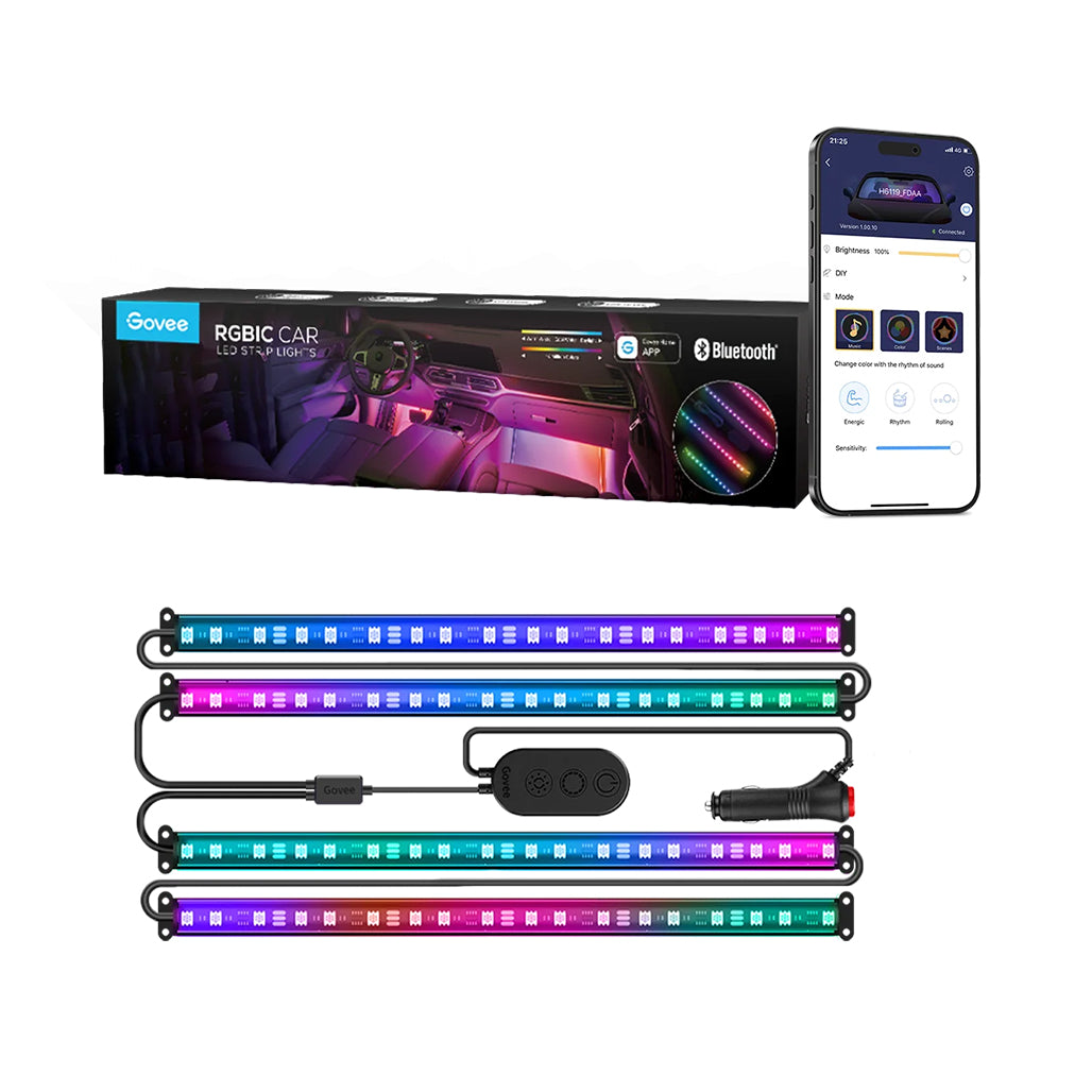 A Photo Of Govee RGBIC LED Interior Car Lights – Smart App-Controlled Ambient Lighting with Music Sync