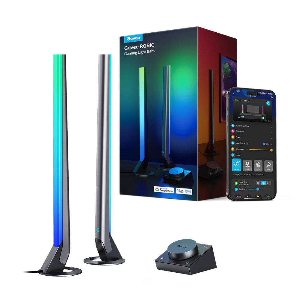 A Photo Of Govee RGBIC Wi-Fi Gaming Light Bars with Smart Dial Controller