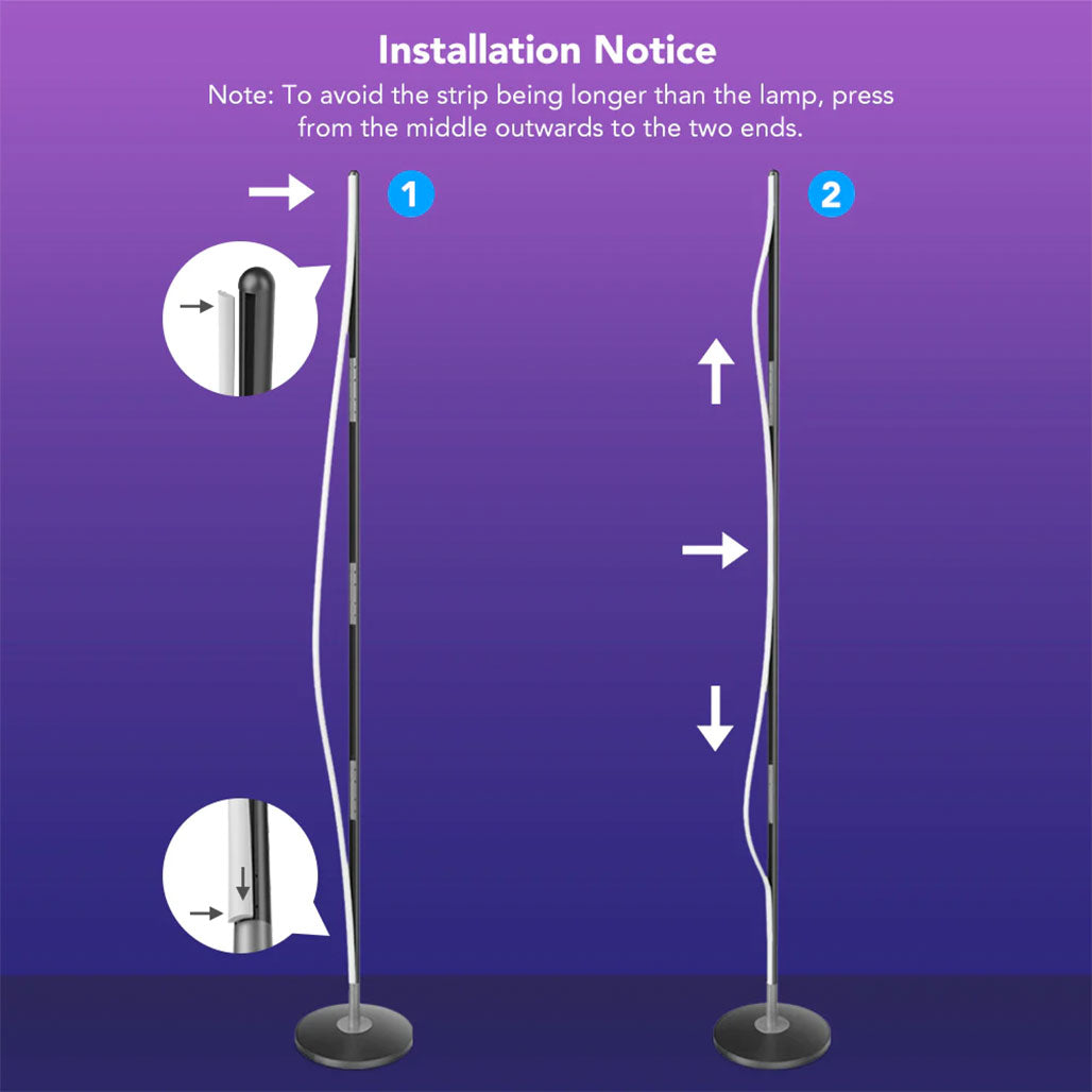 A Photo Of Govee RGBICW Smart Corner Floor Lamp | H6076112