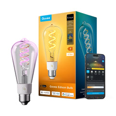 A Photo Of Govee ST19 Smart Edison Light Bulb - E27 500lm Wi-Fi & Bluetooth RGBWW Vintage LED Bulb