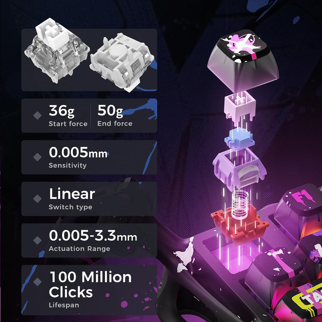 A Photo Of GravaStar Mercury V75 Pro - 75% HE Magnetic Switch Gaming Keyboard