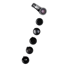 A Photo Of Green Lion 6 in 1 Professional Lens Kit, 25x Macro, 250 Degrees Fisheye - Black | GN6N1PROLKTBK