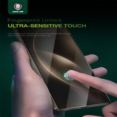 A Photo Of Green Lion 9H Clear Shield Glass Screen Protector for Samsung S25 Ultra – Ultra-Resistant, Anti-Fingerprint, HD Clarity