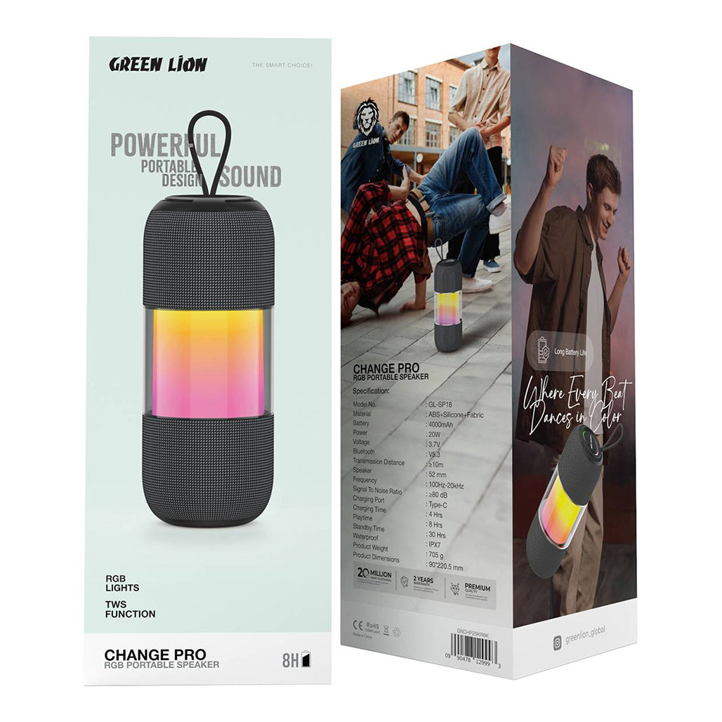 A Photo Of Green Lion Change Pro - RGB Portable Speaker