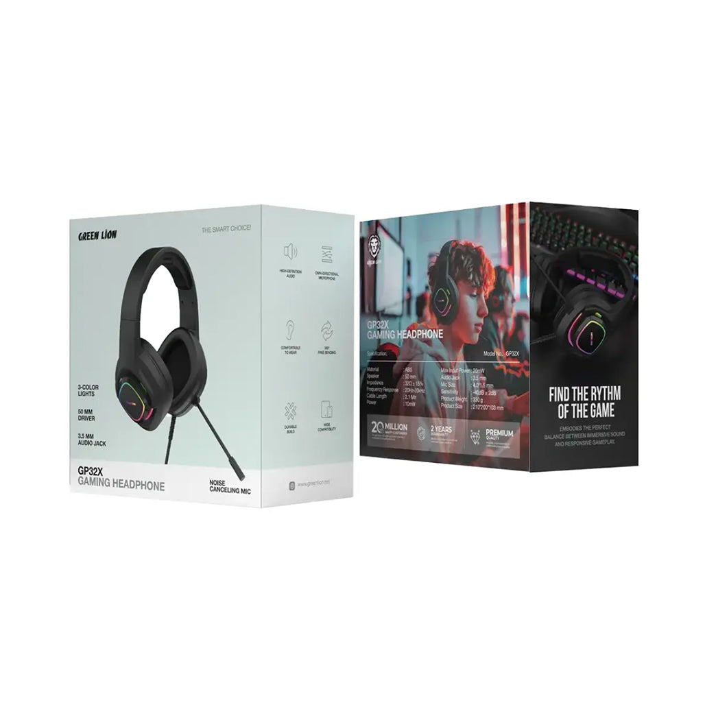 A Photo Of Green Lion GP32X Gaming Headphones