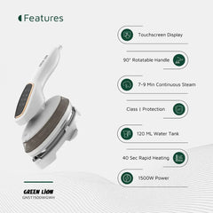 A Photo Of Green Lion Steam Glide Garment Steamer 1500W - White