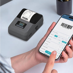 A Photo Of Green Lion Thermal Printer - Gray | Portable Bluetooth Label Printer with 203 DPI Resolution