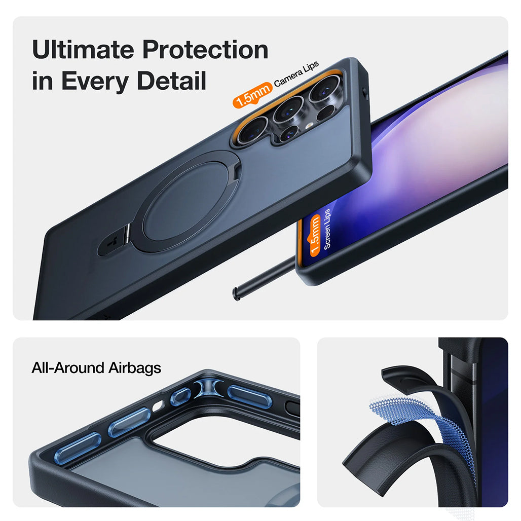 A Photo Of Torras Ostand for Samsung S25 Ultra – Magnetic Kickstand Case with 8ft Drop Protection