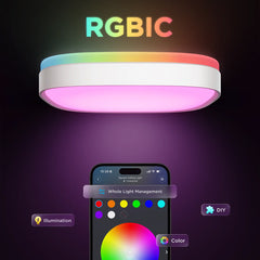 A Photo Of Govee 30cm RGBWW + RGBIC Smart Square Ceiling Light [Energy Class F]