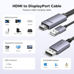 A Photo Of UGREEN HDMI to DisplayPort Adapter Cable