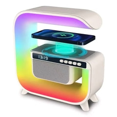 A Photo Of LED Wireless Charging Speaker with RGB Mood Light & Clock – HM-G3 Big Square G | Bluetooth 5.2 | 15W Fast Charging
