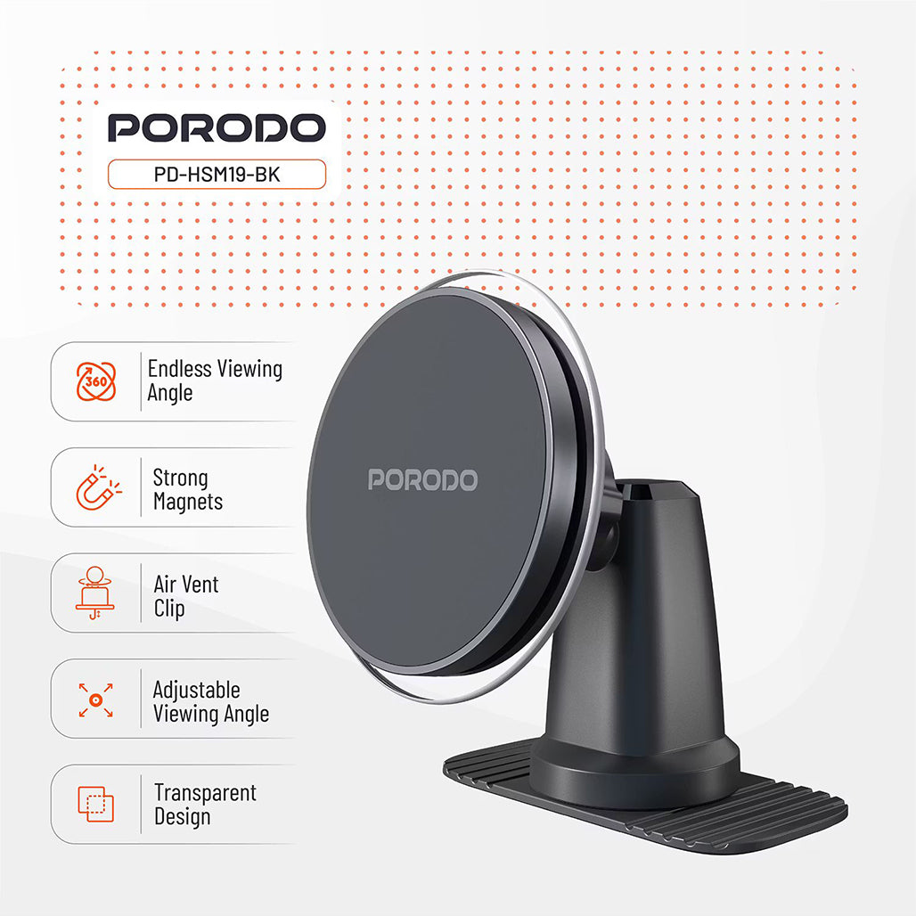 A Photo Of Porodo MagSafe Magnetic Air Vent and Dash Mount