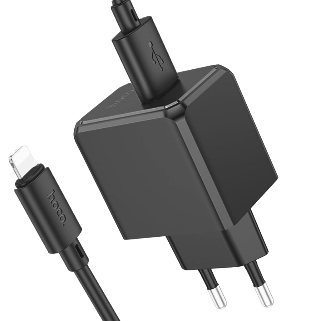 A Photo Of Hoco CS11A Single Port Charger Set - USB-A to Lightning Adapter for Apple Devices