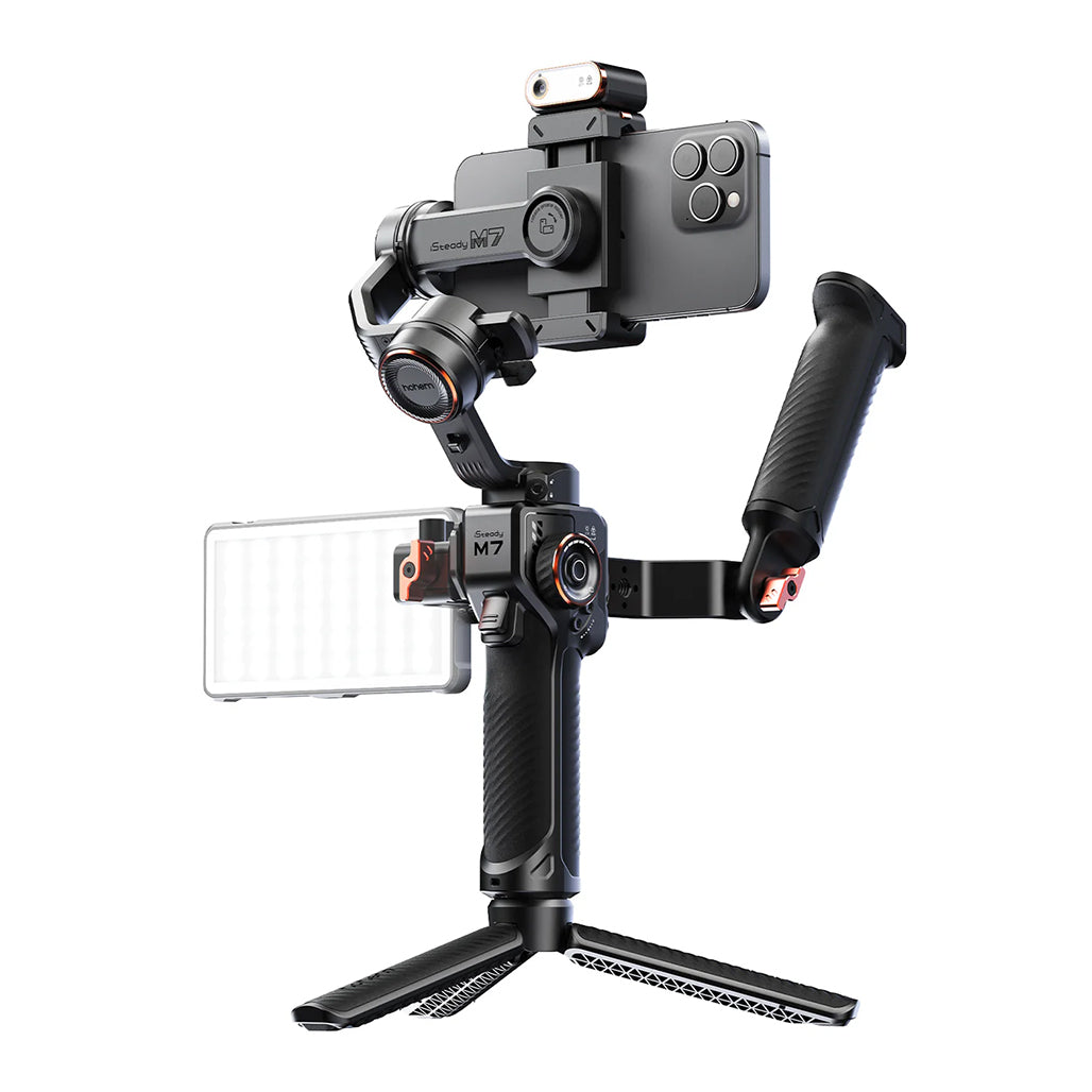 A Photo Of Hohem iSteady M7 AI Tracking Gimbal – Advanced Stabilization & Smart Filmmaking