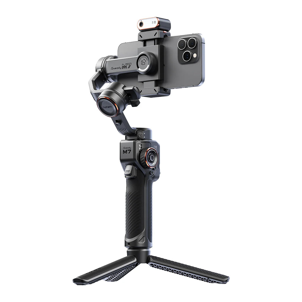 A Photo Of Hohem iSteady M7 AI Tracking Gimbal – Advanced Stabilization & Smart Filmmaking