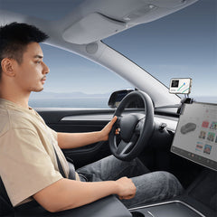A Photo Of Baseus MaxView Magnetic Car Mount for In-Vehicle Infotainment | 150° Foldable, 270° Angle-Free Viewing | Secure & Convenient