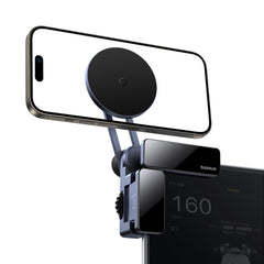 A Photo Of Baseus MaxView Magnetic Car Mount for In-Vehicle Infotainment | 150° Foldable, 270° Angle-Free Viewing | Secure & Convenient