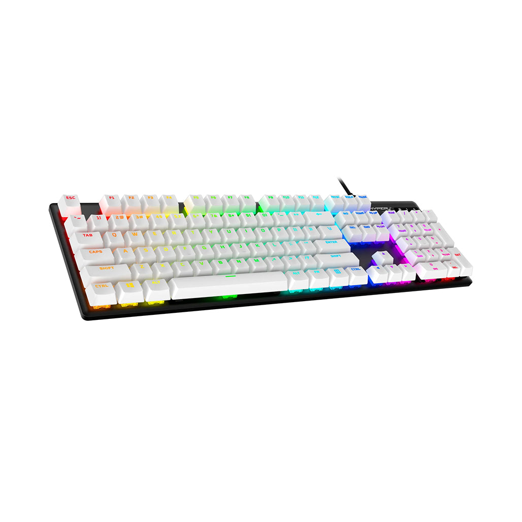 A Photo Of HyperX Full Key Set PBT Keycaps - White | Durable with Shine-Through Font