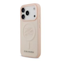 A Photo Of Karl Lagerfeld MagSafe PU Leather Case with Debossed Logo for iPhone 17 Pro Max