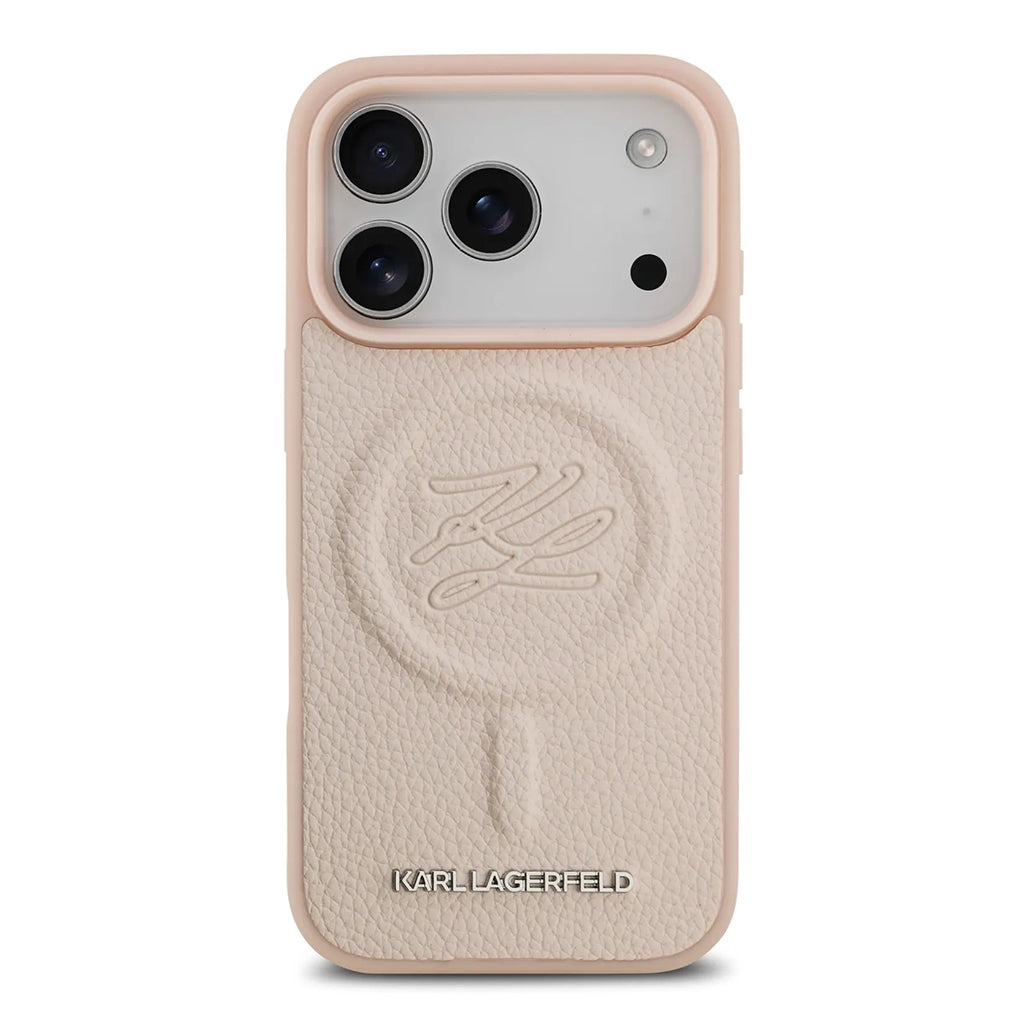 A Photo Of Karl Lagerfeld MagSafe PU Leather Case with Debossed Logo for iPhone 17 Pro Max