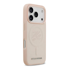 A Photo Of Karl Lagerfeld MagSafe PU Leather Case with Debossed Logo for iPhone 17 Pro Max