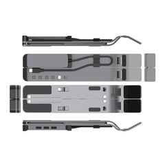 A Photo Of J5Create Laptop Stand with USB 4-Port Hub - Adjustable Aluminum Stand with Integrated USB-C Hub