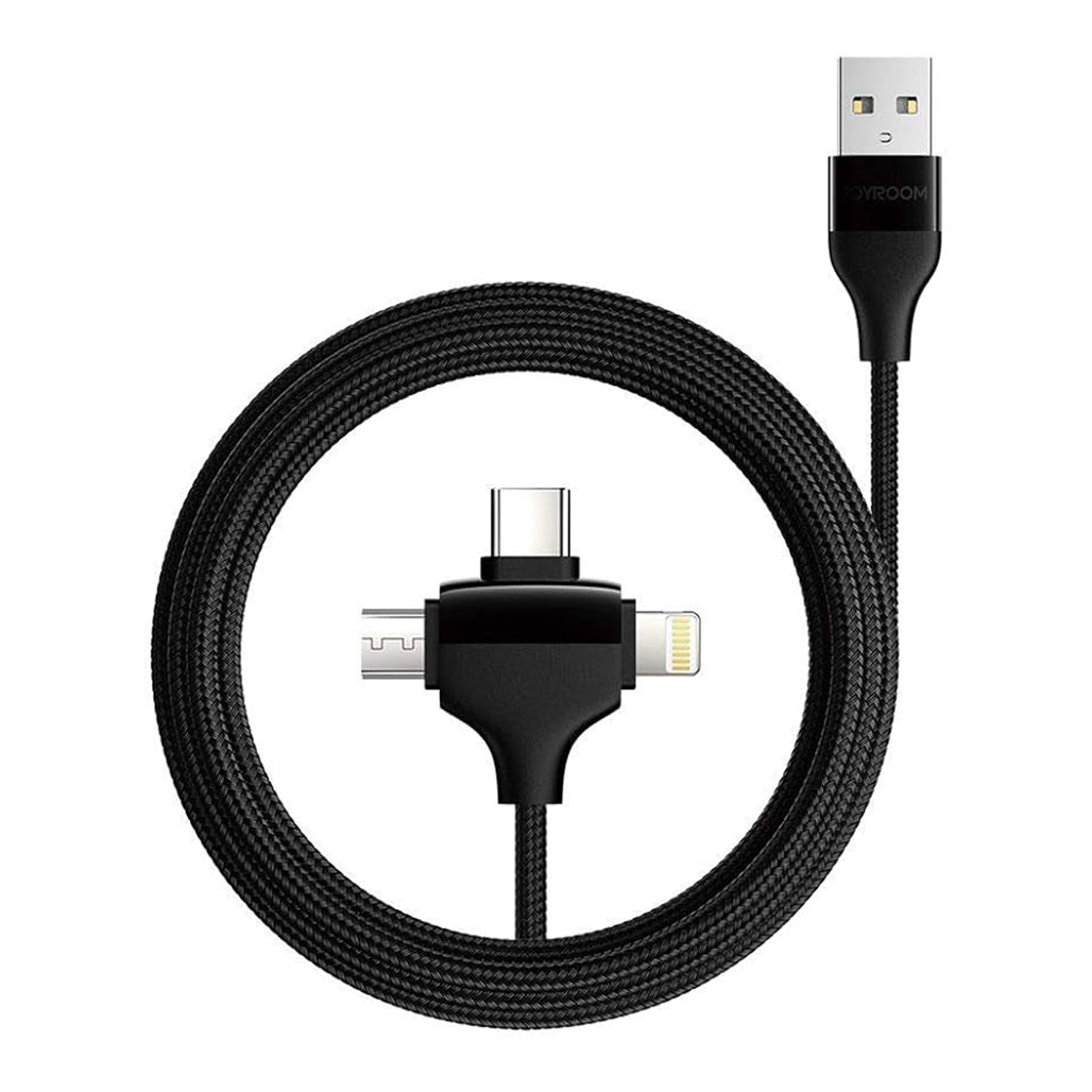 A Photo Of Joyroom S-L317 3-in-1 Glow Data Cable (Type-C / Micro / Lightning) - Premium Multifunctional Charging and Data Transfer Cable