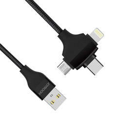 A Photo Of Joyroom S-L317 3-in-1 Glow Data Cable (Type-C / Micro / Lightning) - Premium Multifunctional Charging and Data Transfer Cable
