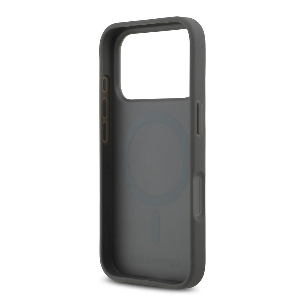 A Photo Of Karl Lagerfeld MagSafe PU Case with RSG Logo Buttons - iPhone 17 Pro