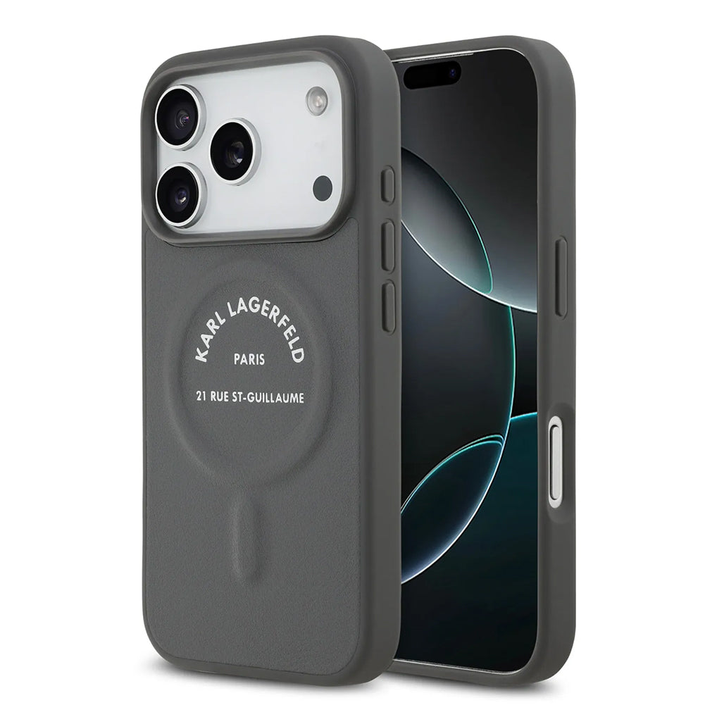 A Photo Of Karl Lagerfeld MagSafe PU Case with RSG Logo Buttons - iPhone 17 Pro Max