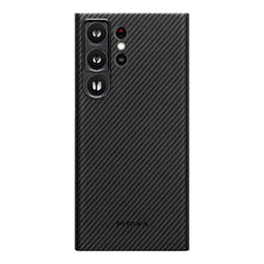 A Photo Of PITAKA MagEZ Case 3 - Ultra Slim 600D Aramid Fiber Black/Grey (Twill) Case for Samsung Galaxy S23 Ultra