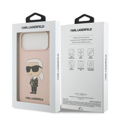 A Photo Of Karl Lagerfeld Liquid Silicone Case with Ikonik NFT Logo for iPhone 17 Pro Max