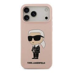 A Photo Of Karl Lagerfeld Liquid Silicone Case with Ikonik NFT Logo for iPhone 17 Pro Max