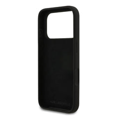 A Photo Of Karl Lagerfeld Liquid Silicone iPhone 17 Pro Max Case with Karl & Choupette Sketch