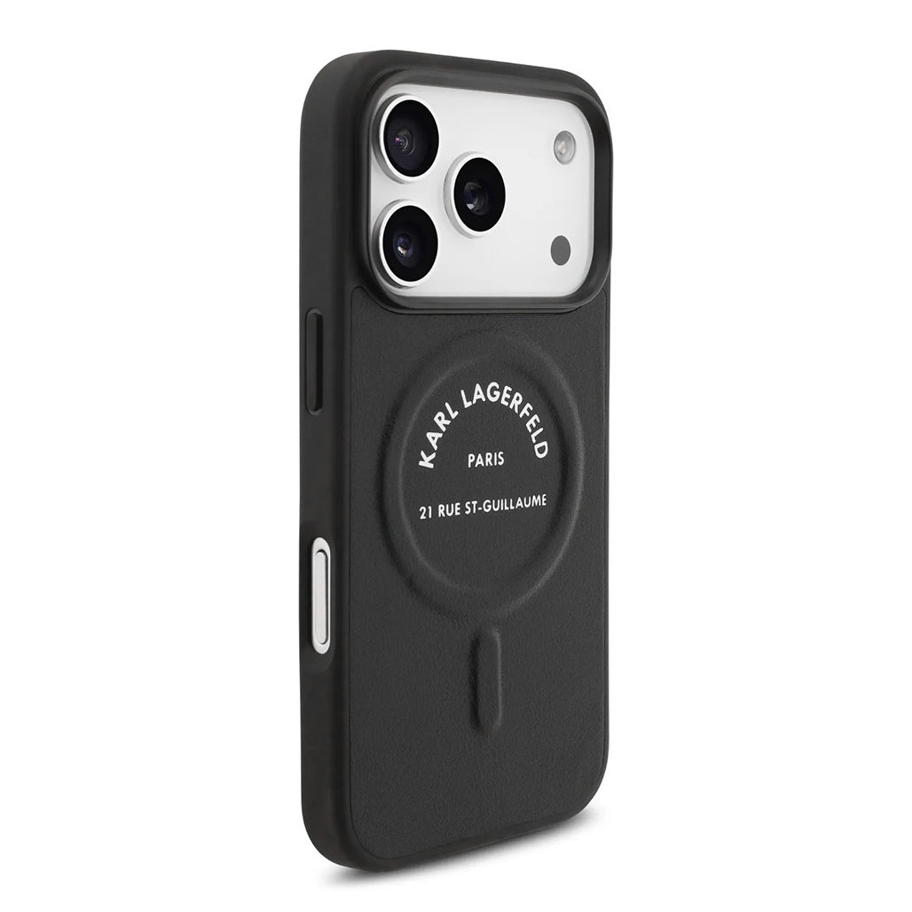 A Photo Of Karl Lagerfeld MagSafe PU Case with RSG Logo Buttons - iPhone 17 Pro