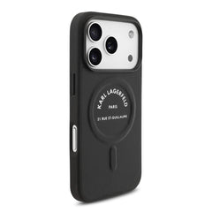 A Photo Of Karl Lagerfeld MagSafe PU Case with RSG Logo Buttons - iPhone 17 Pro