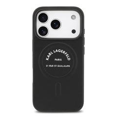 A Photo Of Karl Lagerfeld MagSafe PU Case with RSG Logo Buttons - iPhone 17 Pro