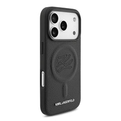 A Photo Of Karl Lagerfeld MagSafe PU Leather Case with Debossed Logo for iPhone 17 Pro