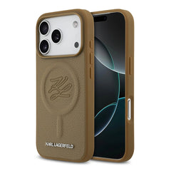 A Photo Of Karl Lagerfeld MagSafe PU Leather Case with Debossed Logo for iPhone 17 Pro Max