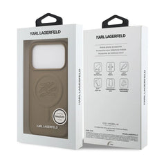 A Photo Of Karl Lagerfeld MagSafe PU Leather Case with Debossed Logo for iPhone 17 Pro Max