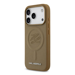 A Photo Of Karl Lagerfeld MagSafe PU Leather Case with Debossed Logo for iPhone 17 Pro Max