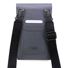 A Photo Of Karl Lagerfeld Saffiano Karl&Choupette Universal Phone Pouch with Strap – Designer Bag with Card Slots for Everyday Use