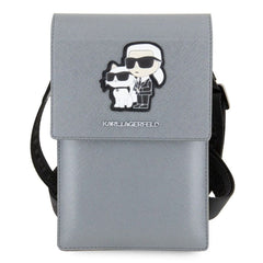 A Photo Of Karl Lagerfeld Saffiano Karl&Choupette Universal Phone Pouch with Strap – Designer Bag with Card Slots for Everyday Use