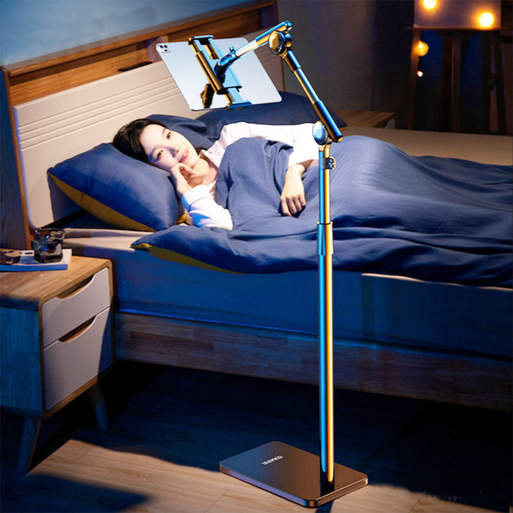 A Photo Of Rtako LD052 140CM Floor-Standing Turbo Self-Locking Lazy Bracket – 360° Adjustable Holder for Smartphones & Tablets