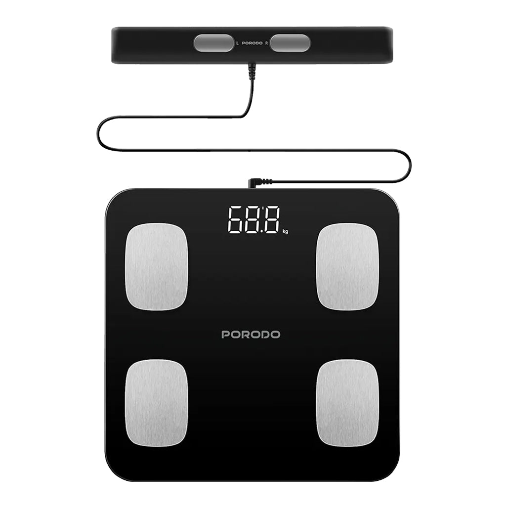 A Photo Of Porodo Lifestyle Precise Analysis Smart Scale - Black