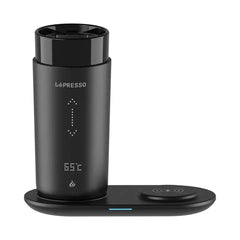 A Photo Of Lepresso Smart Travel Heating Mug – Temperature-Controlled Coffee Mug with Wireless Charging