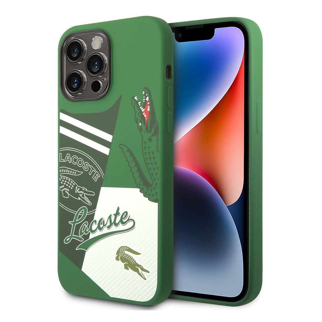 A Photo Of Lacoste Hard Case Liquid Silicone / Microfiber Patchwork B for iPhone 14 Pro Max