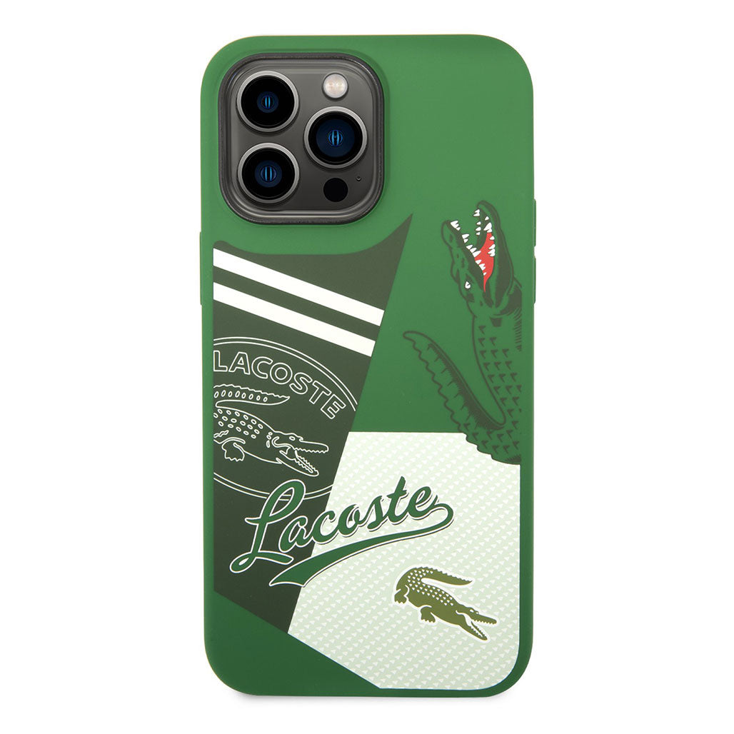 A Photo Of Lacoste Hard Case Liquid Silicone / Microfiber Patchwork B for iPhone 14 Pro
