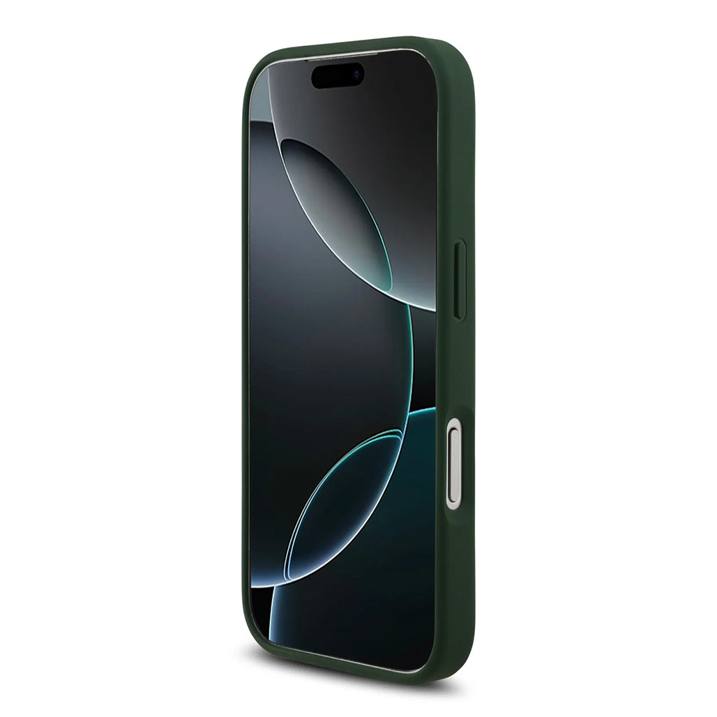 A Photo Of Lacoste MagSafe PU Leather Hard Case with Bliss Design for iPhone 17 Pro